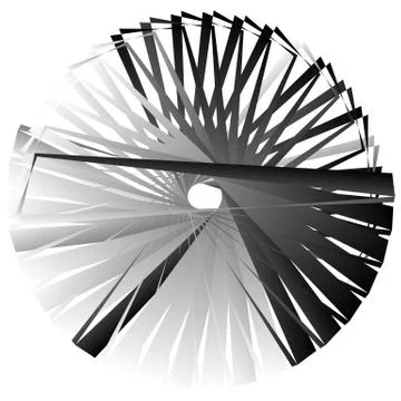 Edgy, angular geometric element. Abstract circular shape on white. Stock Illustration