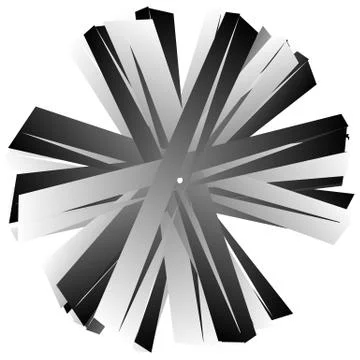 Edgy, angular geometric element. Abstract circular shape on white. Stockillustratie