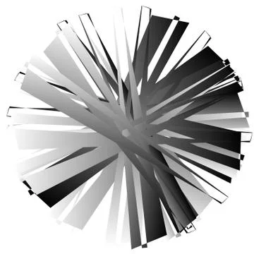Edgy, angular geometric element. Abstract circular shape on white. 库存插图
