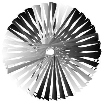 Edgy, angular geometric element. Abstract circular shape on white. Stockillustratie