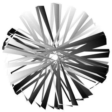 Edgy, angular geometric element. Abstract circular shape on white. イラスト素材