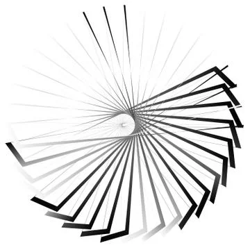 Edgy, angular geometric element. Abstract circular shape on white. 库存插图