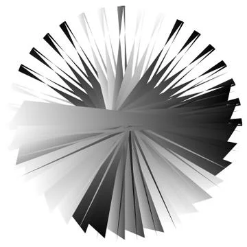 Edgy, angular geometric element. Abstract circular shape on white. Stockillustratie