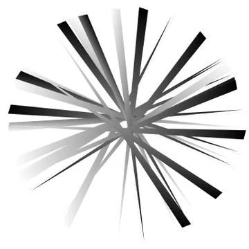 Edgy, angular geometric element. Abstract circular shape on white. Stockillustratie