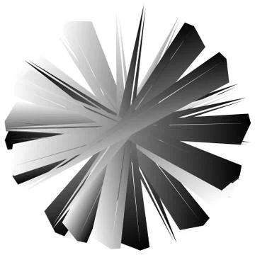 Edgy, angular geometric element. Abstract circular shape on white. イラスト素材