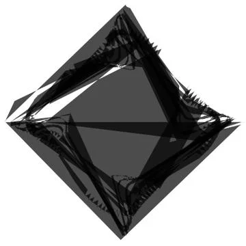 Edgy, angular monochrome geometric element. Abstract graphics. Stock-Illustration