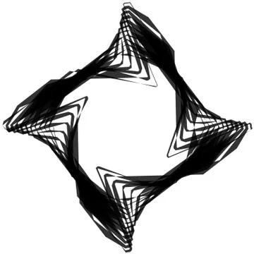 Edgy, angular monochrome geometric element. Abstract graphics. Stock Illustration