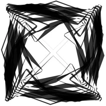Edgy, angular monochrome geometric element. Abstract graphics. Stock Illustration