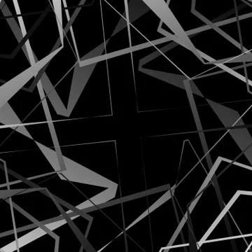 Edgy, angular monochrome geometric element. Abstract graphics. Stock Illustration