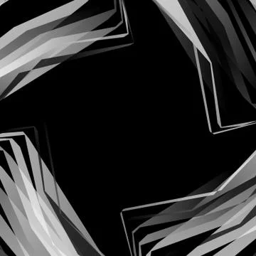 Edgy, angular monochrome geometric element. Abstract graphics. Stock Illustration