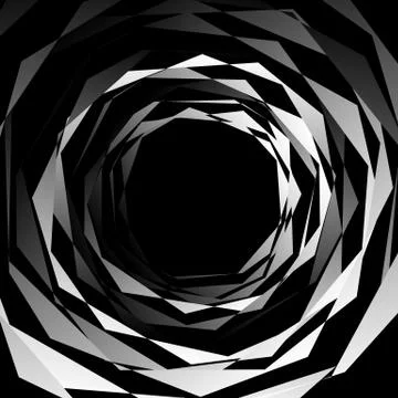 Edgy, angular monochrome geometric element. Abstract graphics. Stock Illustration