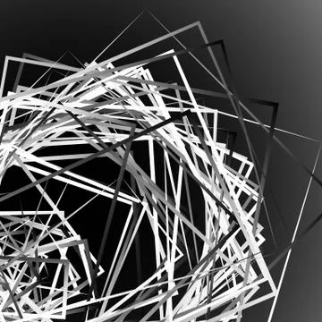 Edgy angular monochrome geometric illustration with intersecting random squar Illustrazione stock