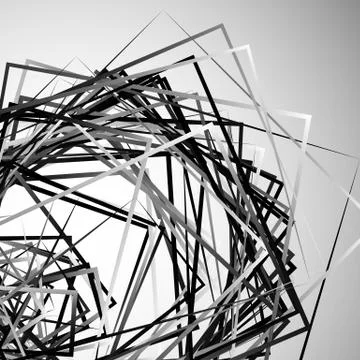 Edgy angular monochrome geometric illustration with intersecting random squar イラスト素材