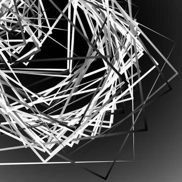 Edgy angular monochrome geometric illustration with intersecting random squar Stock Illustration