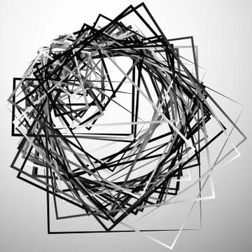 Edgy angular monochrome geometric illustration with intersecting random squar 스톡 일러스트