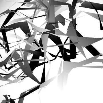 Edgy, angular overlapping shapes. Abstract geometric image. Vector. Ilustração Stock