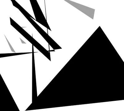 Edgy angular shapes abstract monochrome art. Geometric illustration. Illustrazione stock
