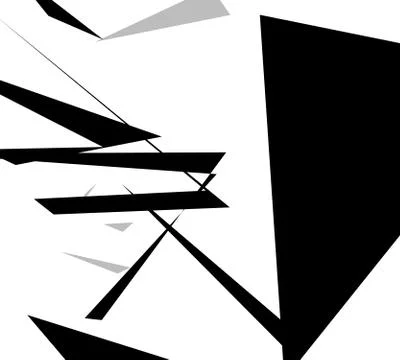Edgy angular shapes abstract monochrome art. Geometric illustration. Illustrazione stock