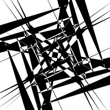 Edgy geometric element, random shape. Abstract monochrome illustration. Stockillustratie