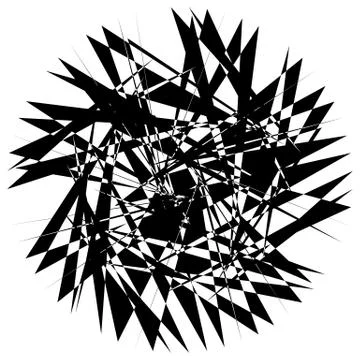 Edgy geometric element, random shape. Abstract monochrome illustration. Stockillustratie