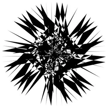 Edgy geometric element, random shape. Abstract monochrome illustration. Illustrazione stock