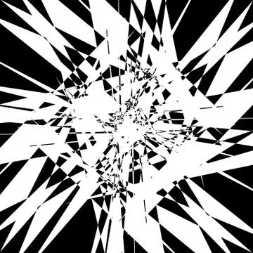 Edgy geometric element, random shape. Abstract monochrome illustration. Illustrazione stock