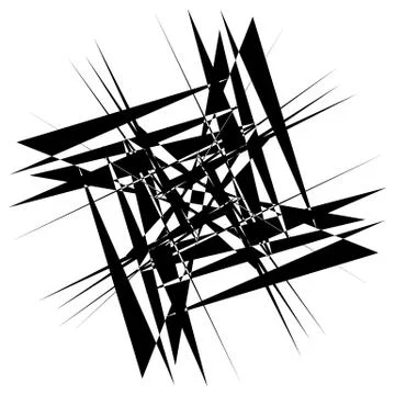Edgy geometric element, random shape. Abstract monochrome illustration. イラスト素材