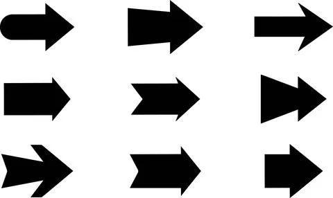 Edgy Geometric Navigation Arrow Pack Vector Illustrazione stock