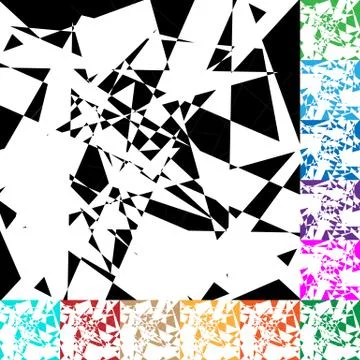 Edgy geometric vector texture / pattern in 12 color Stock Illustration