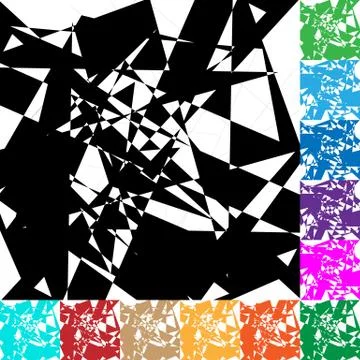Edgy geometric vector texture / pattern in 12 color Illustrazione stock