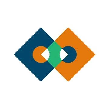 Edgy Infinite Boxes Intersection Symbol Design Stock Illustration