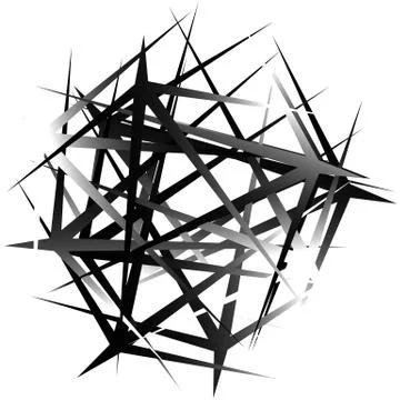 Edgy, pointed random overlapping shapes. Abstract art. Stock Illustration