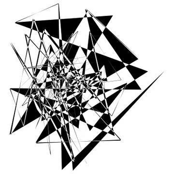 Edgy rough intersecting monochrome shape isolated on white. Abstract textured イラスト素材