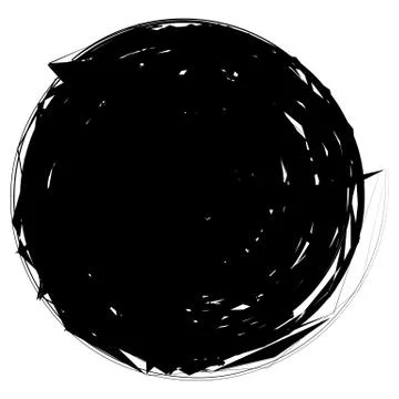 Edgy rough intersecting monochrome shape isolated on white. Abstract textured Stockillustratie