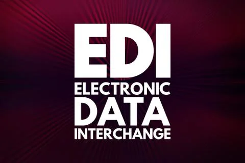 EDI - Electronic Data Interchange acronym, technology concept background Stock Illustration