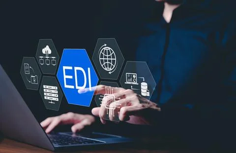 EDI, Electronic Data Interchange Concept. Stock Photos