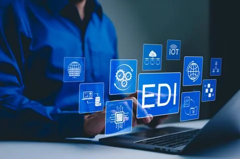 EDI, Electronic Data Interchange Concept. Stock Photos