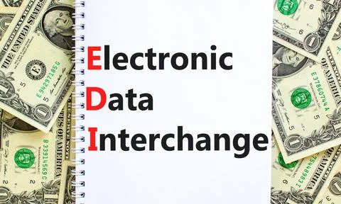 EDI electronic data interchange symbol. Concept words EDI electronic data int Stock-Fotos