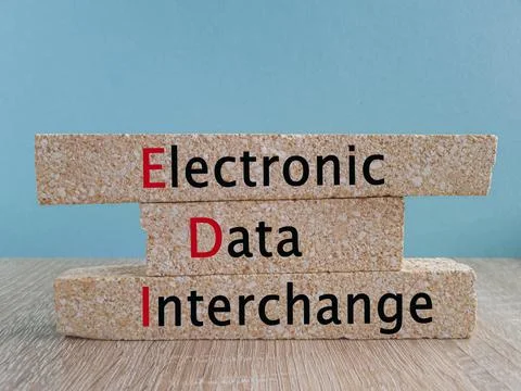 EDI electronic data interchange symbol. Concept words EDI Stock-Fotos