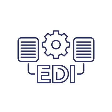 EDI icon, Electronic Data Interchange line vector Stock Illustration