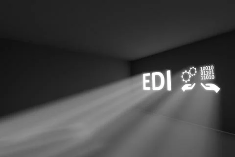 EDI rays volume light concept 3d illustration Stock Illustration