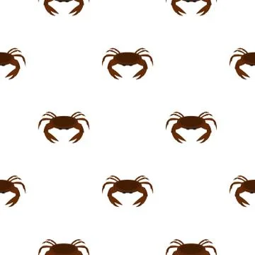 Edible brown crab pattern seamless Stock Illustration