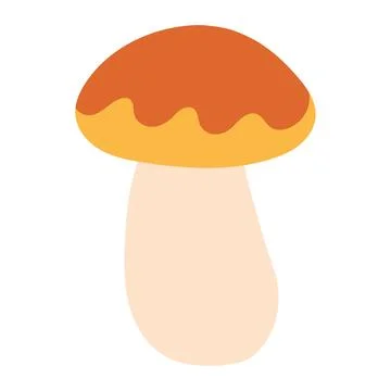 Edible brown forest mushroom vector illustration isolated on white. Great for Stock Illustration