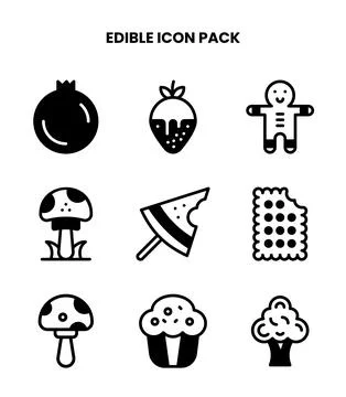 Edible DuoTone Bundle Icons Pack Stock Illustration