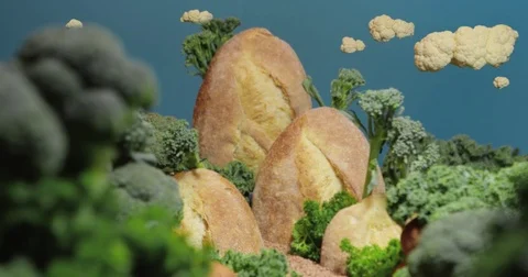 An edible landscape of healthy greens Stock Footage
