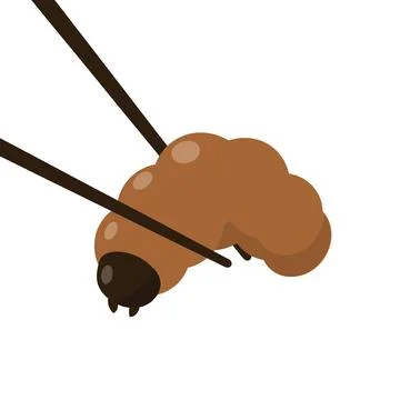 Edible worm vector. Grub worm vector. Grub worm on white background Stock Illustration