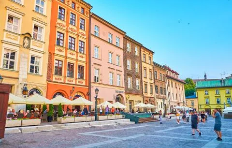Edifices of Maly Rynek in Krakow, Poland Stock Photos