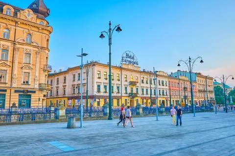Edifices on old Krakow, Poland Stock Photos