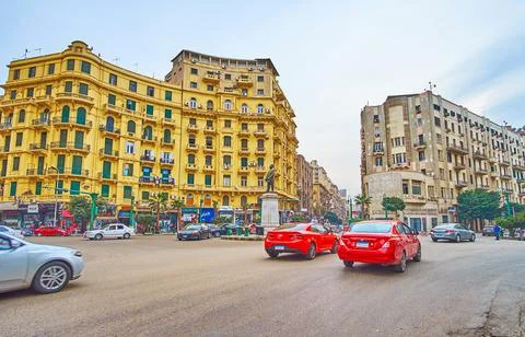 The edifices in Talaat Harb Square, on December 22 in Cairo, Egy Stock Photos