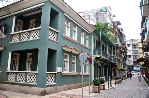 Edificio Administrativo Do museu Maritimo, in Macau Stock Photos